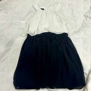Girls Black and White Sleeveless Dress